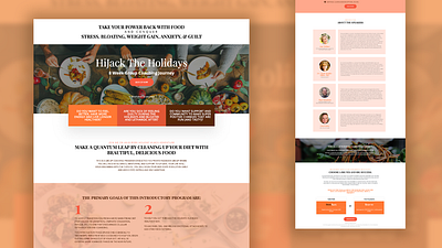 Hijack The Holidays Landing Page Design clean design diet elementor food grop coaching landing page layout minimal natural plants ui vegan vegetarian website wordpress