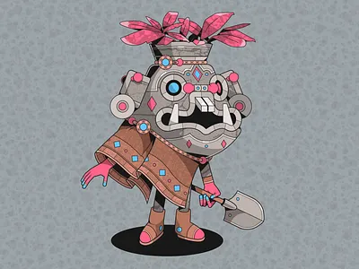 PALA 2d cartoon ilustración maceta méxico planta vector