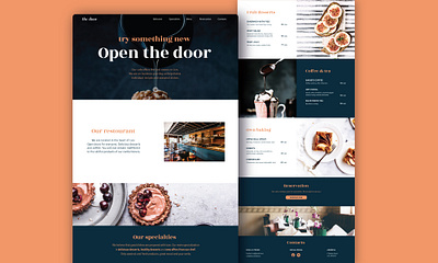 Landing page cafe cafe colorful concept design desserts landing landing page layout design minimal sweets ui