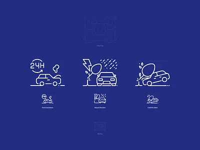 Pictograms - Car Insurance art branding car design digital grid icon iconography icons illustration insurance logo pictogram ui ux vector web