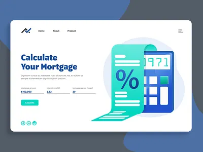 Mortgage Calculator – Daily UI 004 calculator dailyui004 illustration landingpage loan mortgage ui uidesign ux