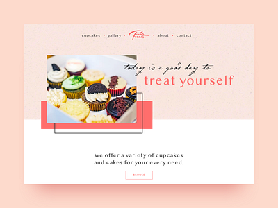 Cupcake Bakery - First Look bakery cupcakes e commerce landing page marketing small business ui design website