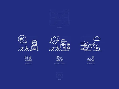 Pictograms - Bike Insurance bike branding design digital grid iconography illustration insurance logo pictogram ui ux vector