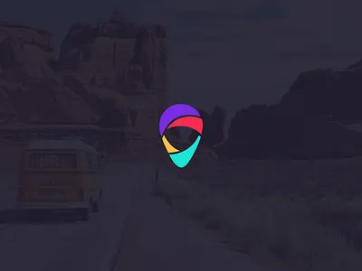 Nomad agency location logo nomad pin place point travel traveling