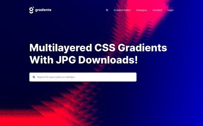 Gradienta Sample Website color colorful colorful logo colors css download free gradient gradienta gradients hero homepage mulicolor multi layer noise noisy pattern ui userinterface visual