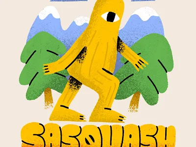 Sasquash design editorial illustration folkart hand drawn hand lettering icon illustration snapchat spot illustration typography vector