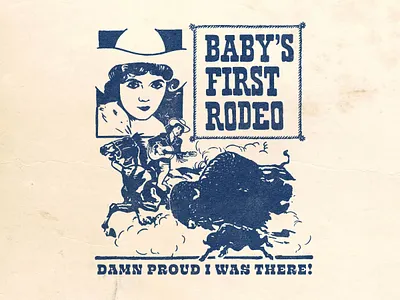 Baby First Rodeo country country western hand lettering illustration inkstarve rodeo