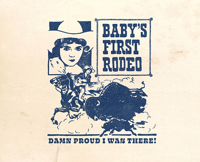 Baby First Rodeo country country western hand lettering illustration inkstarve rodeo