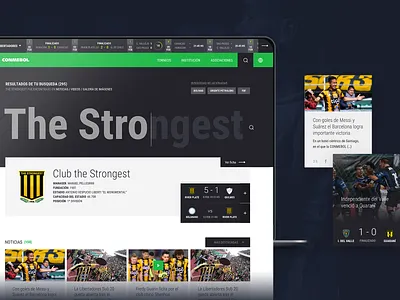 Conmebol Website component desktop football futbol search soccer ui ux web