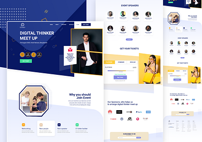 Digital thinker meetup landing page ui ux design. design ui ux web website