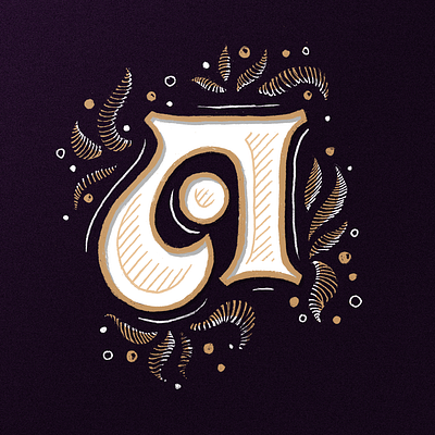 A - 36 Days of Type floral handdrawn illustration letter lettering nature type typography vintage vintage font
