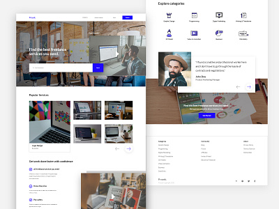 Freelance Service Landing Page clean clean ui creative designux freelance interface layout design layoutdesign minimalist services typography ui uidesign uiux website