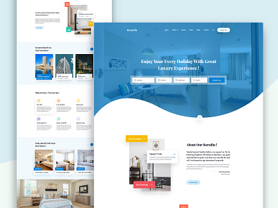 Hotel Booking Template v2 color creative design landing page minimal photoshop simple color ui ui design web template