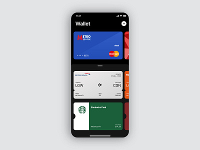 Apple Wallet concept adobe xd app apple cards concept finance ios minimal mobile ui ux wallet wallet app