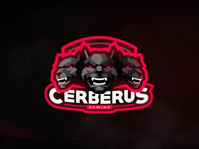 Cerberus Mascot Logo angry branding cerberus design dog e sports evil gire hades illustration logo mascot mascot logo red vector white