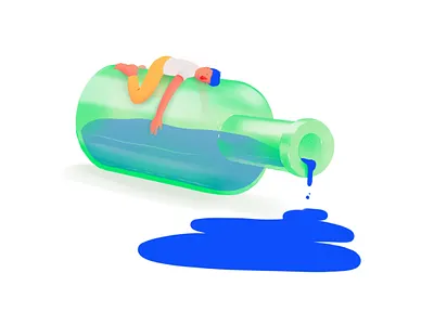 🥃🌀 bottle design illustration illustrator procreate sleepy