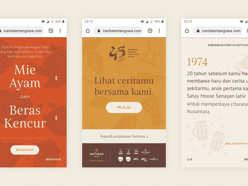Berbagi Cerita Tentang Rasa - Share Flavorful Story activation anniversary berbagi campaign cerita fnb food indonesia khas microsite mobile rasa restaurant sate senayan tentang traditional web