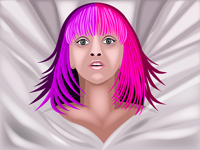 Portrait adobe photoshop adobeillustator art colorful illustration woman artwork dancer face illustration music pink portrait art purple hair theme vectorart