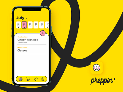 Preppin' agenda app calendar contrast custom tab bar graphic icons meal prep ui ux uxui