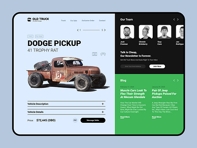 Old Truck Store design store truck ui ux web design