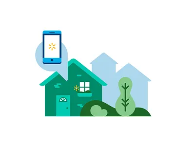 Walmart From Your Couch brand illustration vector