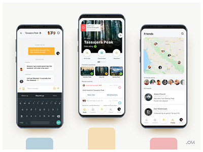 GoldRush android app chat conversation friends interface ios map mobile ui ui design ux