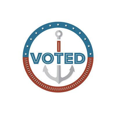 Rhode Island "I Voted" Sticker anchor democracy graphic design politics rhode island sticker typography vector vector design vote vote sticker