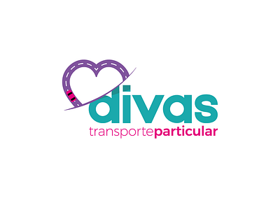 Divas Logo branding car chauffeur cute design divas driver heart logo road woman