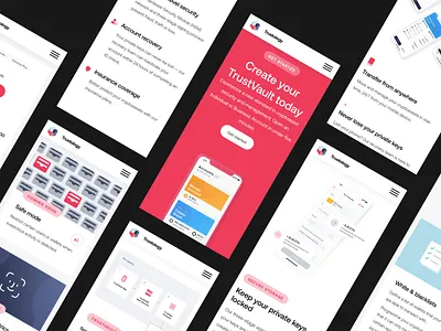 Trustology – Mobile Screens agency app clean homepage mobile mockups saas tech together trustology ui ui design uiux ux web web design