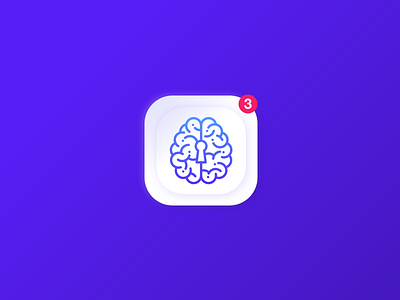 iOS app icon soft ui app app icon brain button design emboss embossed icon icon app illustration ios logo a day medical medicine neomorphic neomorphism notification soft ui ui