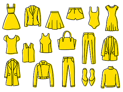 Goody Box Subscription Box Icons clothing fashion goody box icons illustration illustrations thredup