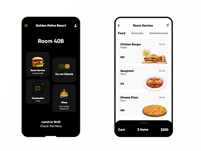 Hotel Service App cards cards ui clean clean ui design dribbble food hotel hotel app hotel booking ios iphone iphonex minimal mobile mobile app mobile ui pizza ui uiux