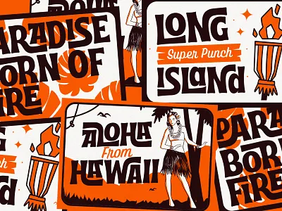 Retro Postcard aiyari aloha display funk groovy hand lettering hawaii interlock midcentury open type postcard retro script tiki tropical tropical font typeface vintage