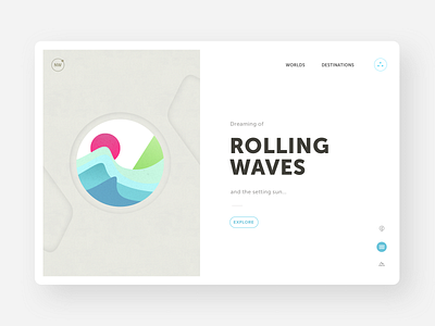 Dreaming of Waves grain illustration minimal ui uiux waves web