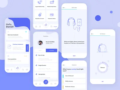 Sphere - App Design #2 app app design care colors details frequency health healthcare icons illustration medical meditation mindful mindfulness mobile ui sound wave treatment ui ux