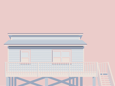 Cotton Candy Cottage adobe illustrator aesthetic aesthetic house alabama alabama gulf shores architecture illustration blue and pink colour palette colour scheme cotton candy cotton candy colours digital illustration digitalart exterior design gulf shores house exterior design house illustration small beach house small cottage small house