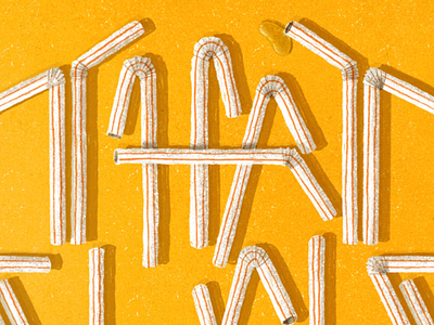 Plastic Straw Typography funny grain grainy plastic red shadow straw straws suck that type typeface typo typographic typography yellow