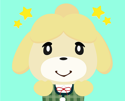 Isabelle fan art animal crossing cute fan art fanart illustration kids illustration