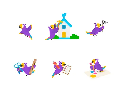 Hatchful onboarding illustration bird cute design flat illustration mascot