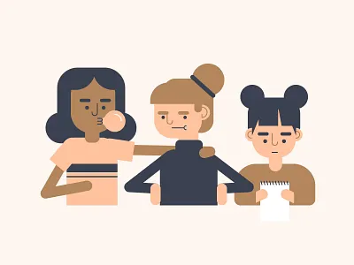 bffs art cute empowerment illustration illustrator limited palette vector women