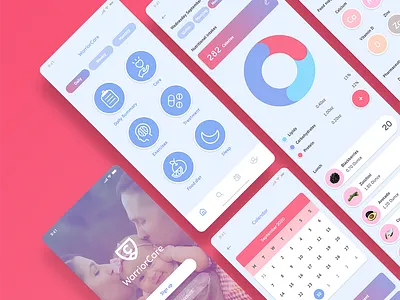 Healthcare App Template adobexd colorful design design app free free for commercial use freebie freebies healthcare inspiration interface iphone mobile app mobile ui mockup screens template userinterface warriorcare