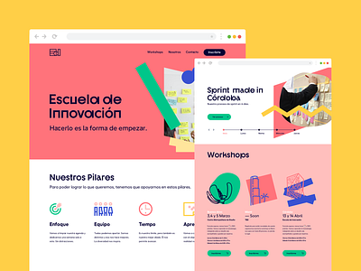 New website for Escuela de Innovacion book bookings brand experience creative thinking design design system designsprint desktop google innovation mobile pattern sprint strategic design strategy typography ui ux website