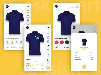 UI design for the kiosk custom embroidery system app design kiosk mobile app mobile app design ui visual design