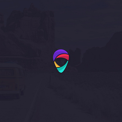 Nomad colorful head location logo map nomad nomadic pin travel