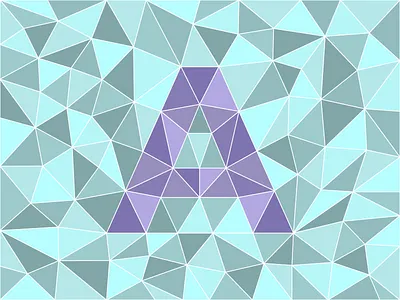 A 36 days of type 36daysoftype a aqua design polygonal purple triangle typography