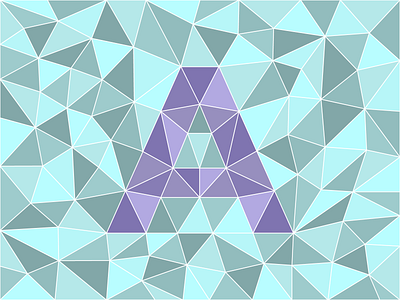 A 36 days of type 36daysoftype a aqua design polygonal purple triangle typography