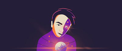 Space inside design illustration social media twitch web