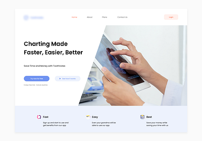 Home Page for dental web app adobe xd branding design home page landing page ui design ux design