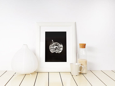 Galaxy artwork black paper galaxy graphic illustration star white liner