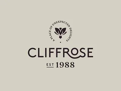 Cliffrose Logo bird boutique brand brand identity flower hotels logo logo animation logo lockup rose typography zion